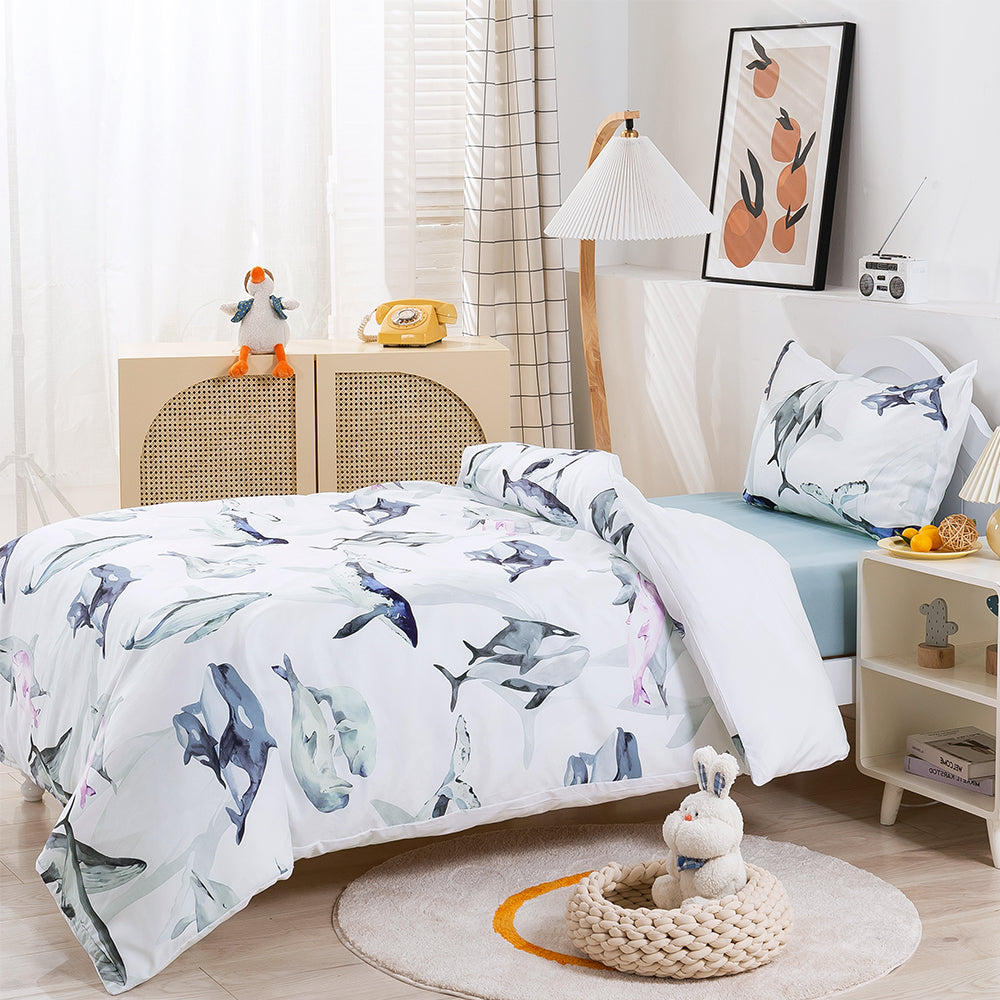 3D Dolphin Watercolor Pattern Quilt Cover Set Bedding Set Duvet Cover Pillowcases 182- Jess Art Decoration
