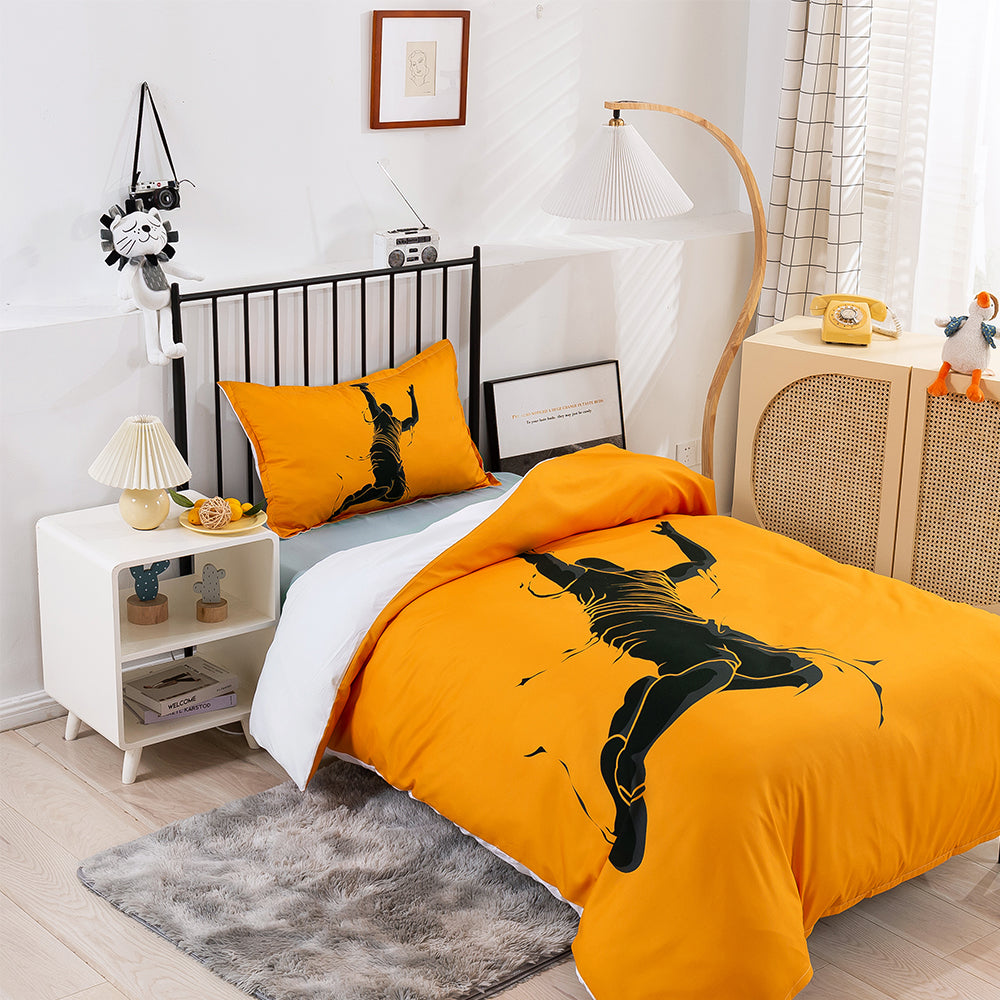 3D Basketball Slam Dunk Yellow Quilt Cover Set Bedding Set Duvet Cover Pillowcases 192- Jess Art Decoration