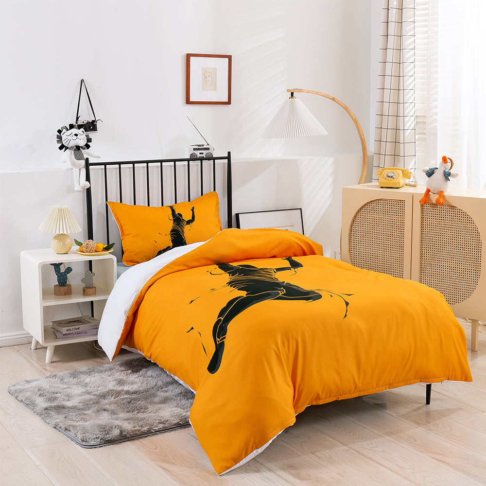 3D Basketball Slam Dunk Yellow Quilt Cover Set Bedding Set Duvet Cover Pillowcases 192- Jess Art Decoration