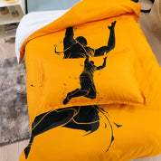 3D Basketball Slam Dunk Yellow Quilt Cover Set Bedding Set Duvet Cover Pillowcases 192- Jess Art Decoration