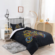 3D Motorcycle Colorful Lines Sports Quilt Cover Set Bedding Set Duvet Cover Pillowcase 194- Jess Art Decoration