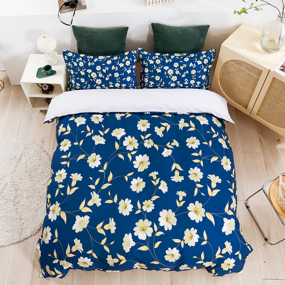3D Blue Daisy Floral Quilt Cover Set Bedding Set Duvet Cover Pillowcases 627- Jess Art Decoration