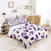 3D Purple Leopard Print Quilt Cover Set Bedding Set Duvet Cover Pillowcases 633- Jess Art Decoration