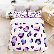 3D Purple Leopard Print Quilt Cover Set Bedding Set Duvet Cover Pillowcases 633- Jess Art Decoration