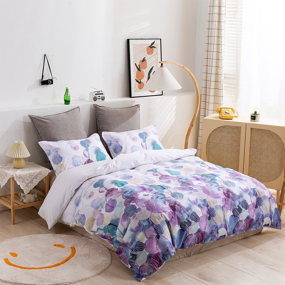 3D Watercolor Abstract Purple Quilt Cover Set Bedding Set Duvet Cover Pillowcases 102- Jess Art Decoration