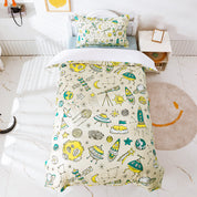 3D Rocket Planet Aircraft Quilt Cover Set Bedding Set Duvet Cover Pillowcases 453- Jess Art Decoration