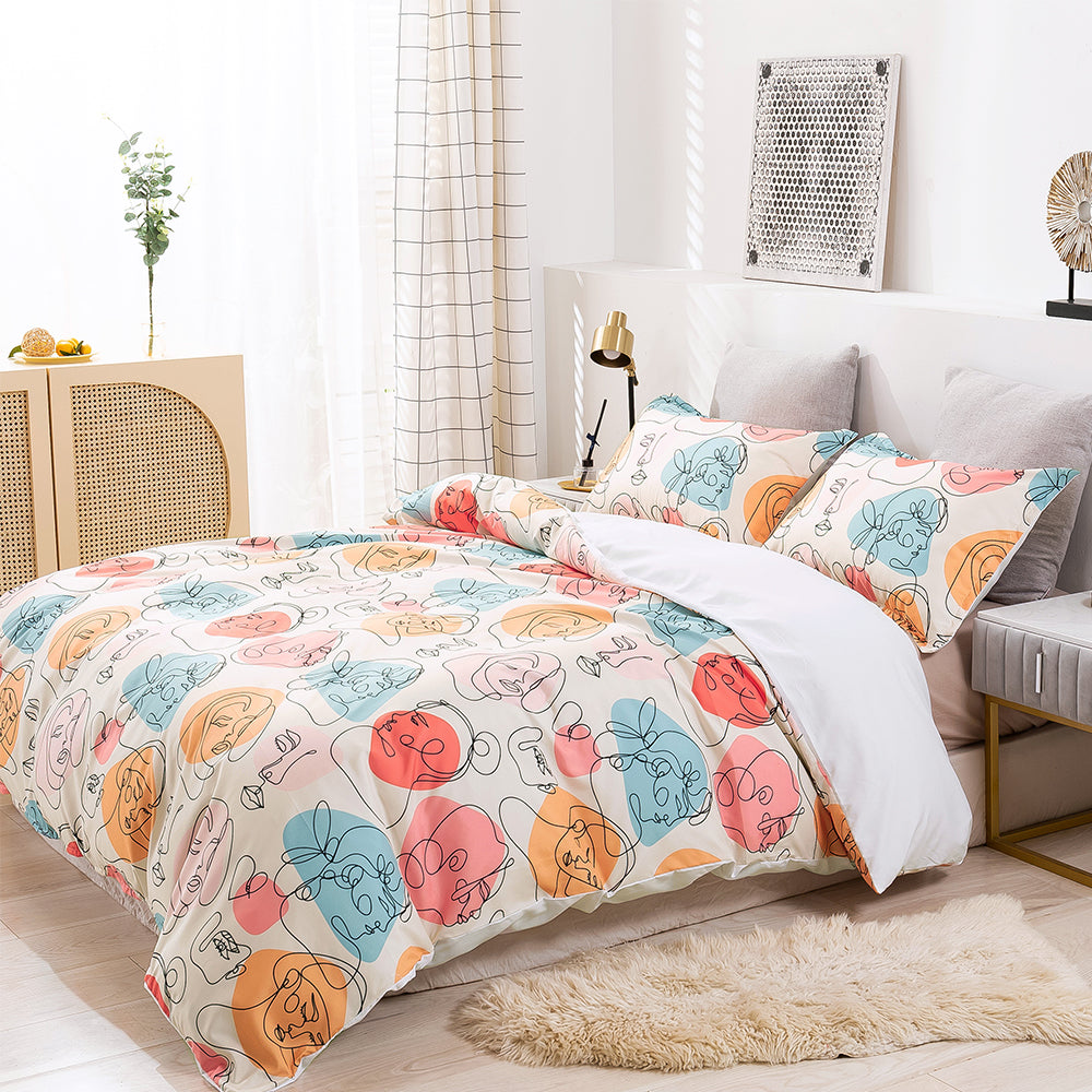 3D Head Portraits Retro Pattern Quilt Cover Set Bedding Set Duvet Cover Pillowcases 110- Jess Art Decoration