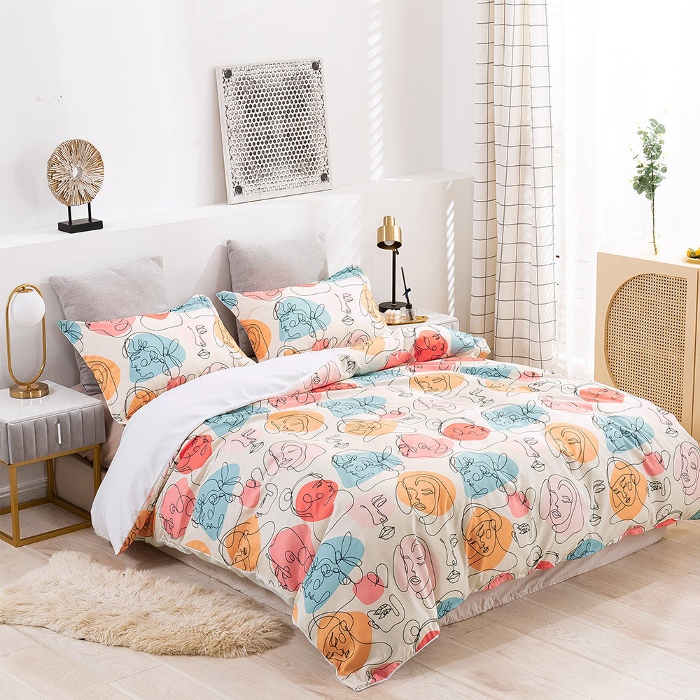 3D Head Portraits Retro Pattern Quilt Cover Set Bedding Set Duvet Cover Pillowcases 110- Jess Art Decoration