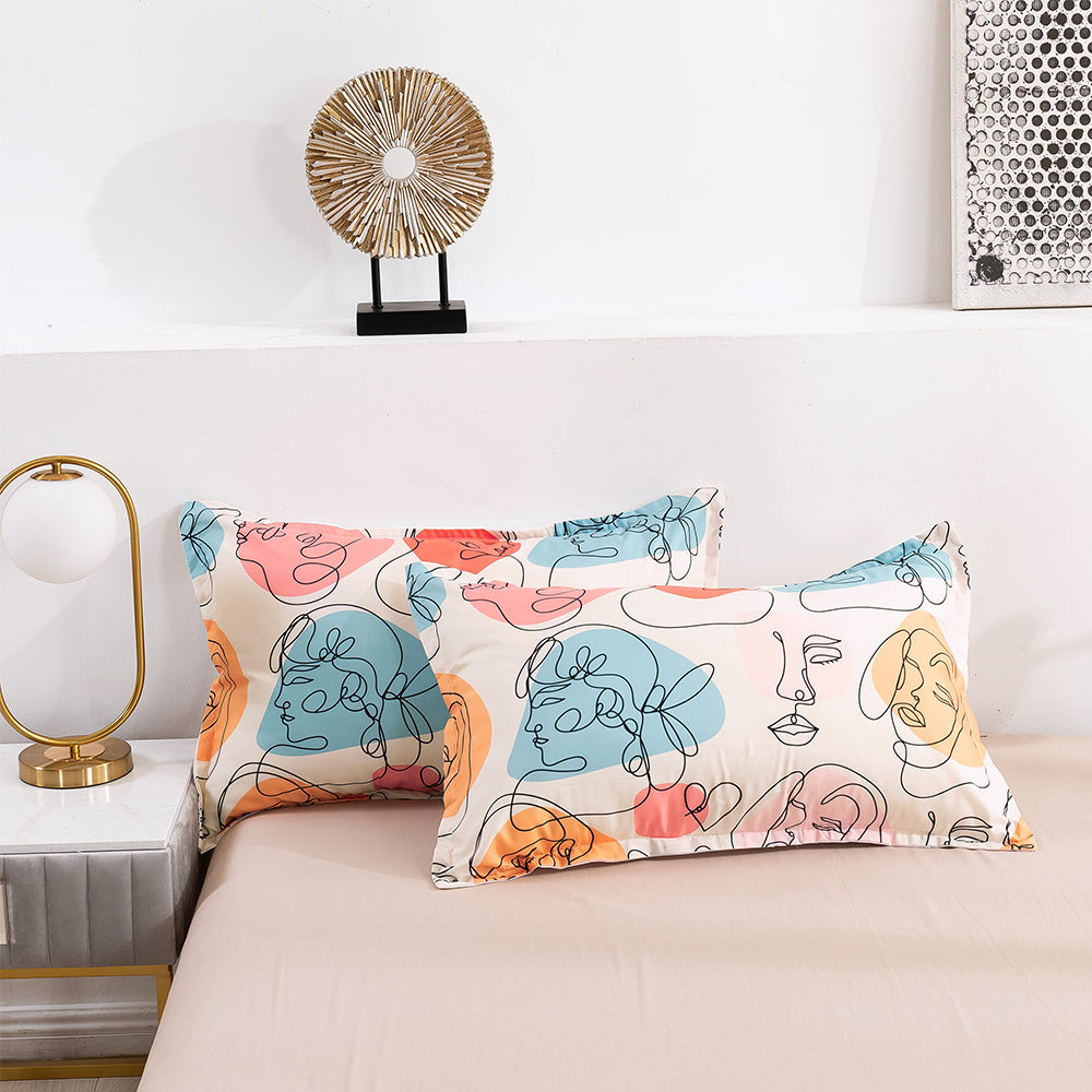 3D Head Portraits Retro Pattern Quilt Cover Set Bedding Set Duvet Cover Pillowcases 110- Jess Art Decoration