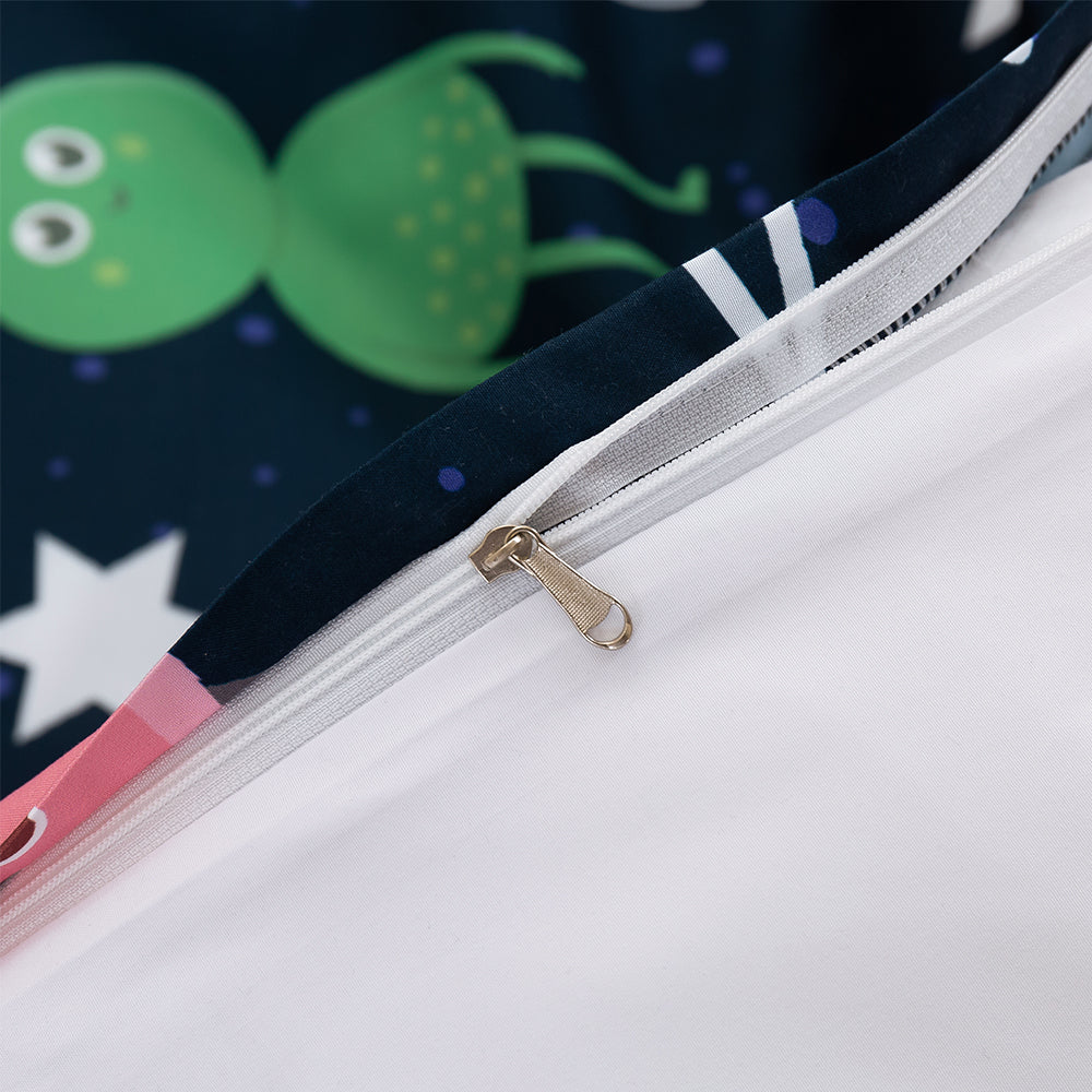 3D Planet Rocket Outer Space Meteor Cartoon Quilt Cover Set Bedding Set Duvet Cover Pillowcases 197- Jess Art Decoration