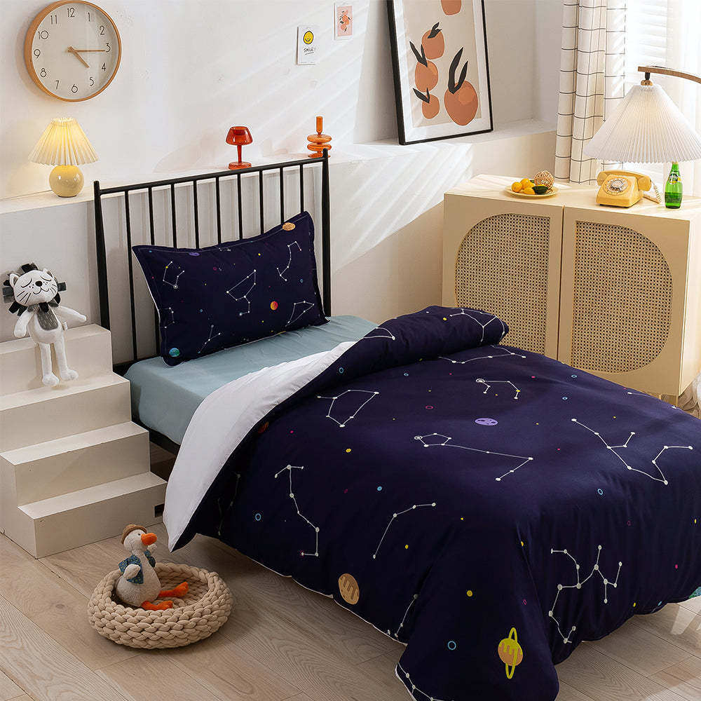 3D Constellation Blue Planet Quilt Cover Set Bedding Set Duvet Cover Pillowcases 200- Jess Art Decoration