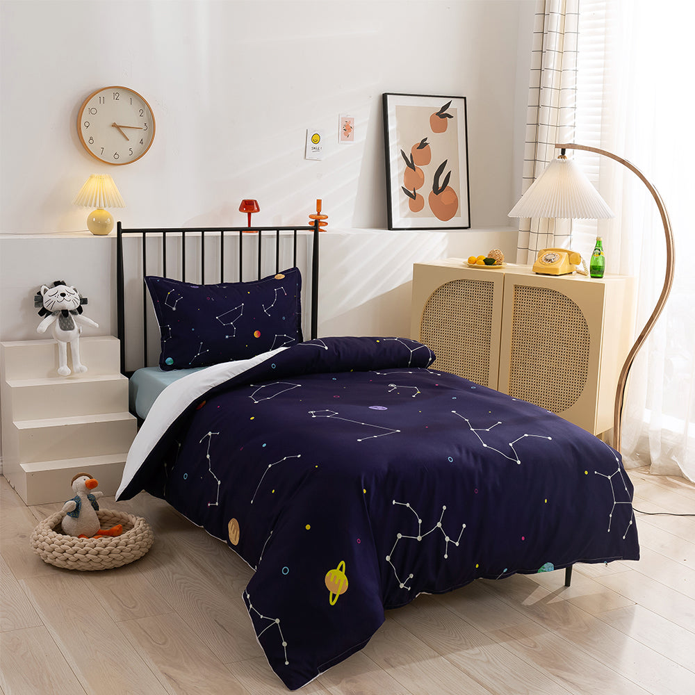 3D Constellation Blue Planet Quilt Cover Set Bedding Set Duvet Cover Pillowcases 200- Jess Art Decoration