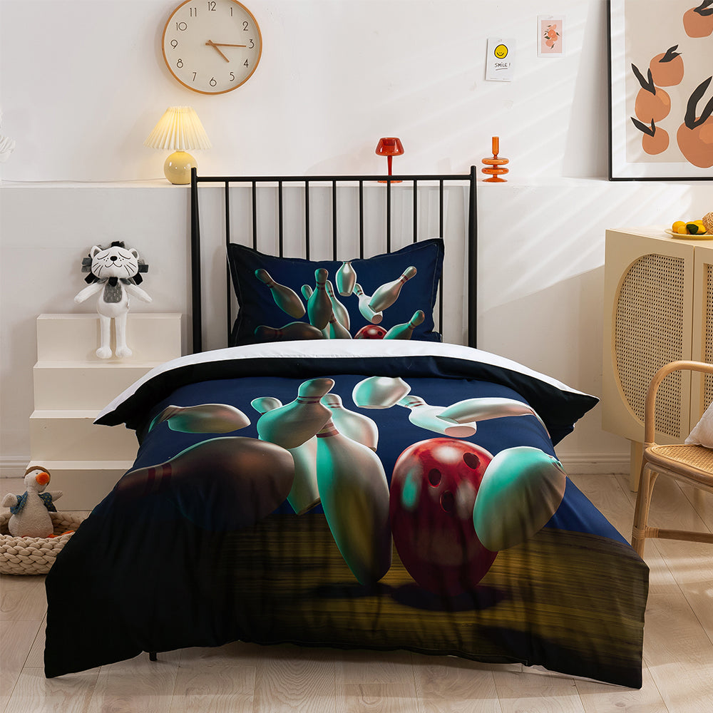 3D Bowling Quilt Cover Set Bedding Set Duvet Cover Pillowcases 140- Jess Art Decoration