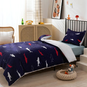 3D Shark Blue Pattern Quilt Cover Set Bedding Set Duvet Cover Pillowcases 137- Jess Art Decoration