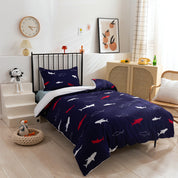 3D Shark Blue Pattern Quilt Cover Set Bedding Set Duvet Cover Pillowcases 137- Jess Art Decoration