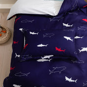 3D Shark Blue Pattern Quilt Cover Set Bedding Set Duvet Cover Pillowcases 137- Jess Art Decoration