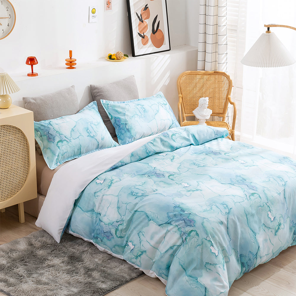 3D Watercolor Blue Quilt Cover Set Bedding Set Duvet Cover Pillowcases 122- Jess Art Decoration