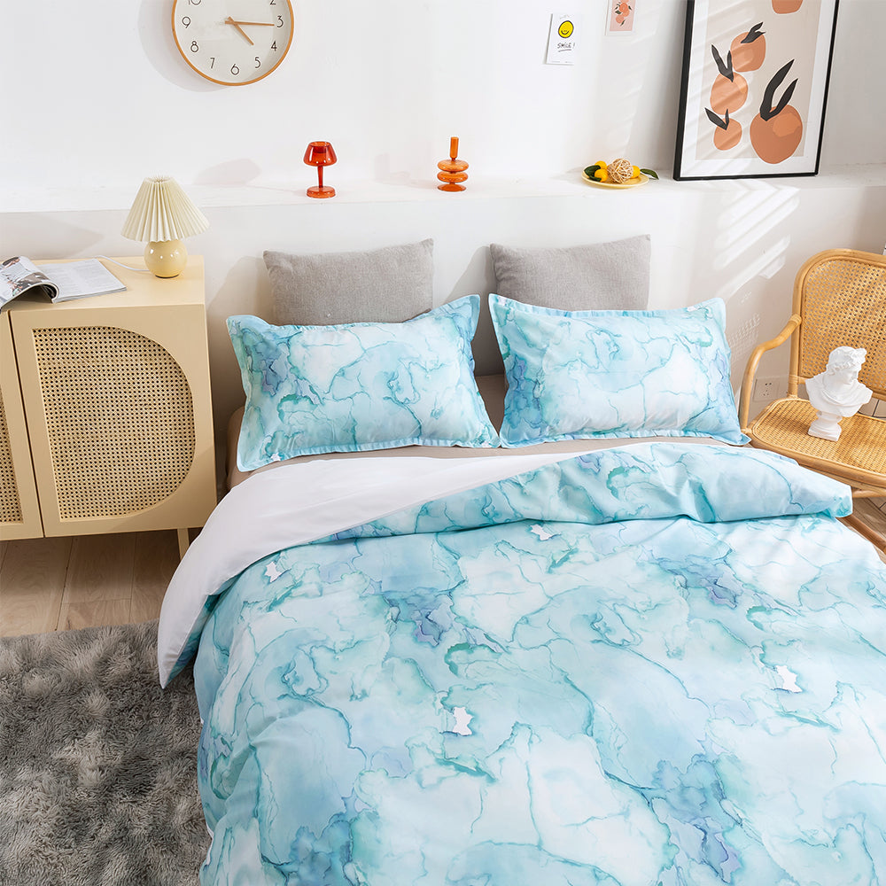 3D Watercolor Blue Quilt Cover Set Bedding Set Duvet Cover Pillowcases 122- Jess Art Decoration