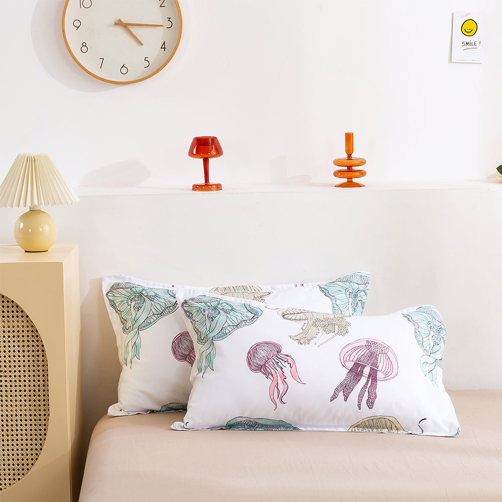 3D Jellyfish Retro Pattern Quilt Cover Set Bedding Set Duvet Cover Pillowcases 120- Jess Art Decoration
