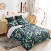 3D Floral Leaves Pattern Quilt Cover Set Bedding Set Duvet Cover Pillowcases 117- Jess Art Decoration
