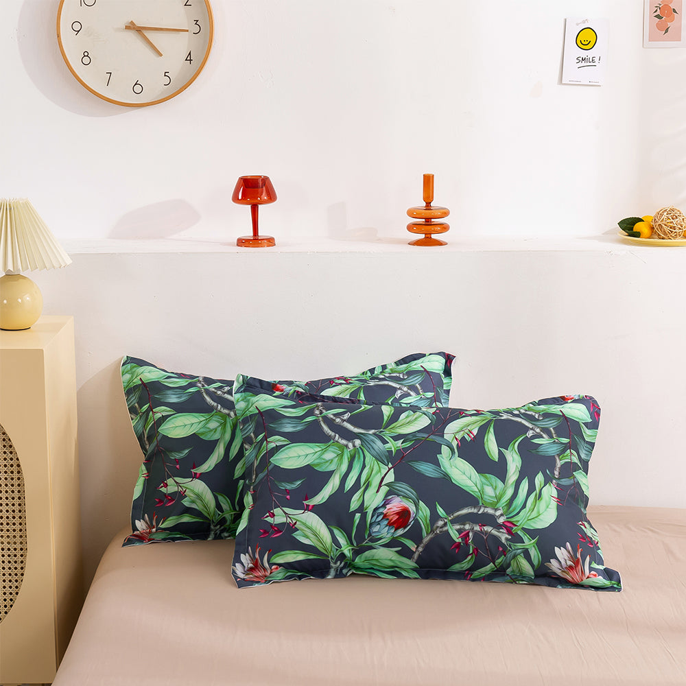 3D Floral Leaves Pattern Quilt Cover Set Bedding Set Duvet Cover Pillowcases 117- Jess Art Decoration