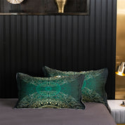 3D Medallion Green Gold Floral Quilt Cover Set Bedding Set Duvet Cover Pillowcases 135- Jess Art Decoration