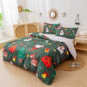 3D Snowflake Gift Green Christmas Quilt Cover Set Bedding Set Duvet Cover Pillowcases 691- Jess Art Decoration