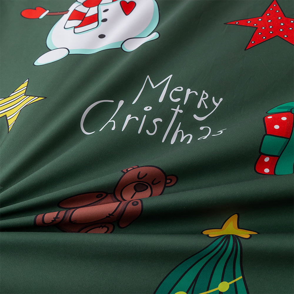 3D Snowflake Gift Green Christmas Quilt Cover Set Bedding Set Duvet Cover Pillowcases 691- Jess Art Decoration