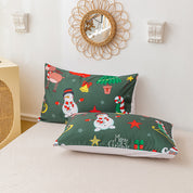 3D Snowflake Gift Green Christmas Quilt Cover Set Bedding Set Duvet Cover Pillowcases 691- Jess Art Decoration