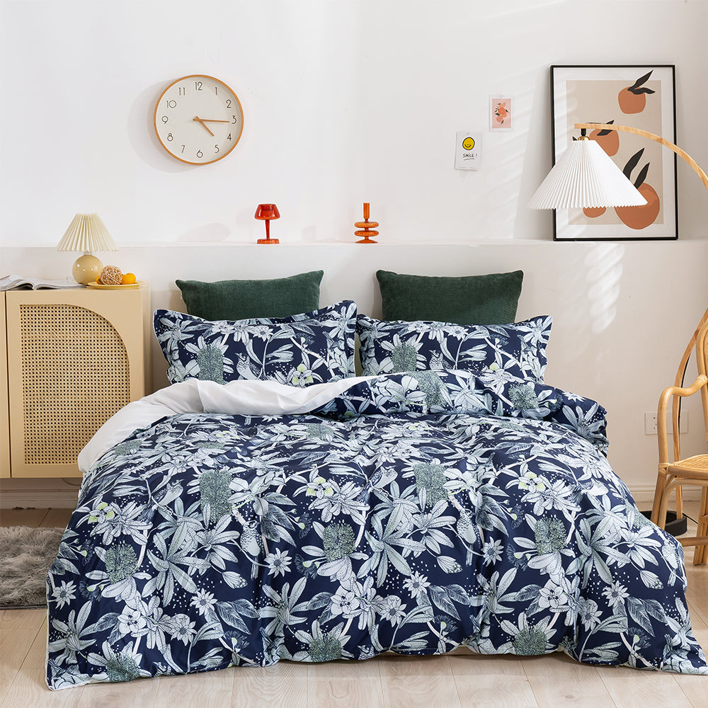 3D Floral Blue Retro Pattern Quilt Cover Set Bedding Set Duvet Cover Pillowcases 125- Jess Art Decoration