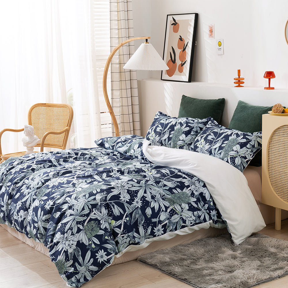 3D Floral Blue Retro Pattern Quilt Cover Set Bedding Set Duvet Cover Pillowcases 125- Jess Art Decoration