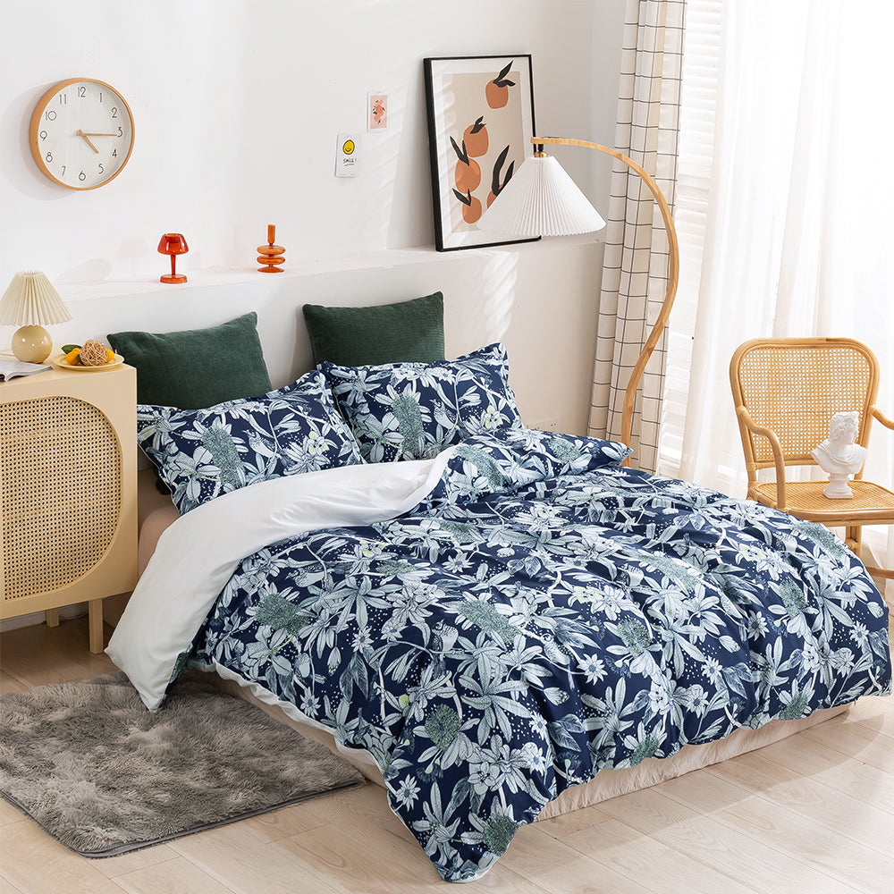 3D Floral Blue Retro Pattern Quilt Cover Set Bedding Set Duvet Cover Pillowcases 125- Jess Art Decoration