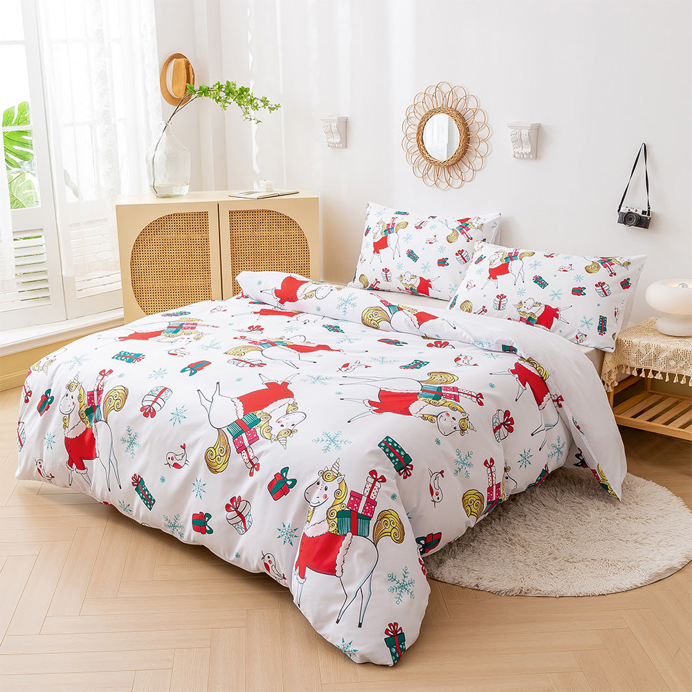 3D Unicorn Bird Gift Christmas Quilt Cover Set Bedding Set Duvet Cover Pillowcases 693- Jess Art Decoration