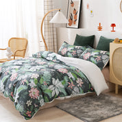 3D Floral Leaves Retro Pattern Quilt Cover Set Bedding Set Duvet Cover Pillowcases 126- Jess Art Decoration