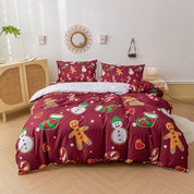 3D Snowman Toy Gift Red Christmas Quilt Cover Set Bedding Set Duvet Cover Pillowcases 697- Jess Art Decoration