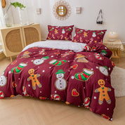 3D Snowman Toy Gift Red Christmas Quilt Cover Set Bedding Set Duvet Cover Pillowcases 697- Jess Art Decoration