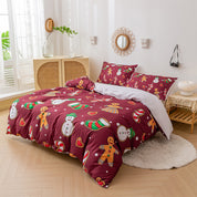 3D Snowman Toy Gift Red Christmas Quilt Cover Set Bedding Set Duvet Cover Pillowcases 697- Jess Art Decoration