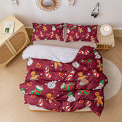 3D Snowman Toy Gift Red Christmas Quilt Cover Set Bedding Set Duvet Cover Pillowcases 697- Jess Art Decoration