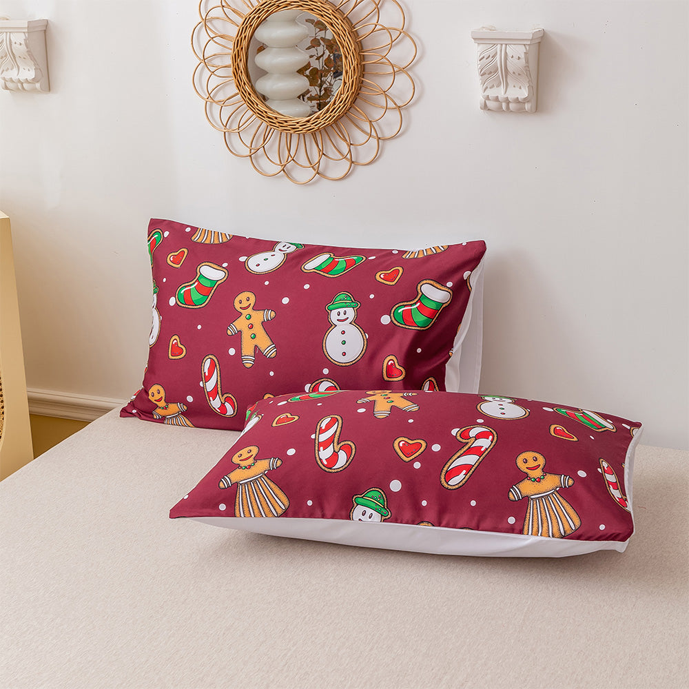 3D Snowman Toy Gift Red Christmas Quilt Cover Set Bedding Set Duvet Cover Pillowcases 697- Jess Art Decoration