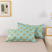 3D Maple Leaves Green Grid Quilt Cover Set Bedding Set Duvet Cover Pillowcases 404- Jess Art Decoration