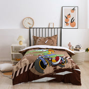 3D Crocodile Motorcycle Race Brown Cartoon Quilt Cover Set Bedding Set Duvet Cover Pillowcases 219- Jess Art Decoration