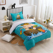 3D Elephant Boat Blue Cartoon Quilt Cover Set Bedding Set Duvet Cover Pillowcases 217- Jess Art Decoration