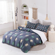 3D Leaves Pattern Blue Quilt Cover Set Bedding Set Duvet Cover Pillowcases 405- Jess Art Decoration