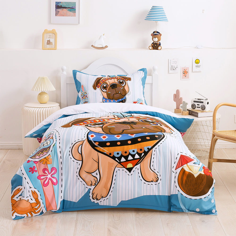 3D Dog Skateboard Colorful Cartoon Quilt Cover Set Bedding Set Duvet Cover Pillowcases 227- Jess Art Decoration
