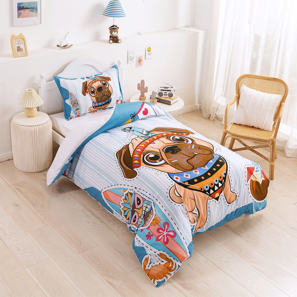 3D Dog Skateboard Colorful Cartoon Quilt Cover Set Bedding Set Duvet Cover Pillowcases 227- Jess Art Decoration