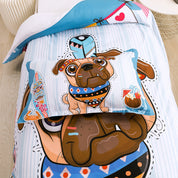 3D Dog Skateboard Colorful Cartoon Quilt Cover Set Bedding Set Duvet Cover Pillowcases 227- Jess Art Decoration