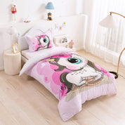 3D Unicorn Pink Cartoon Quilt Cover Set Bedding Set Duvet Cover Pillowcases 228- Jess Art Decoration