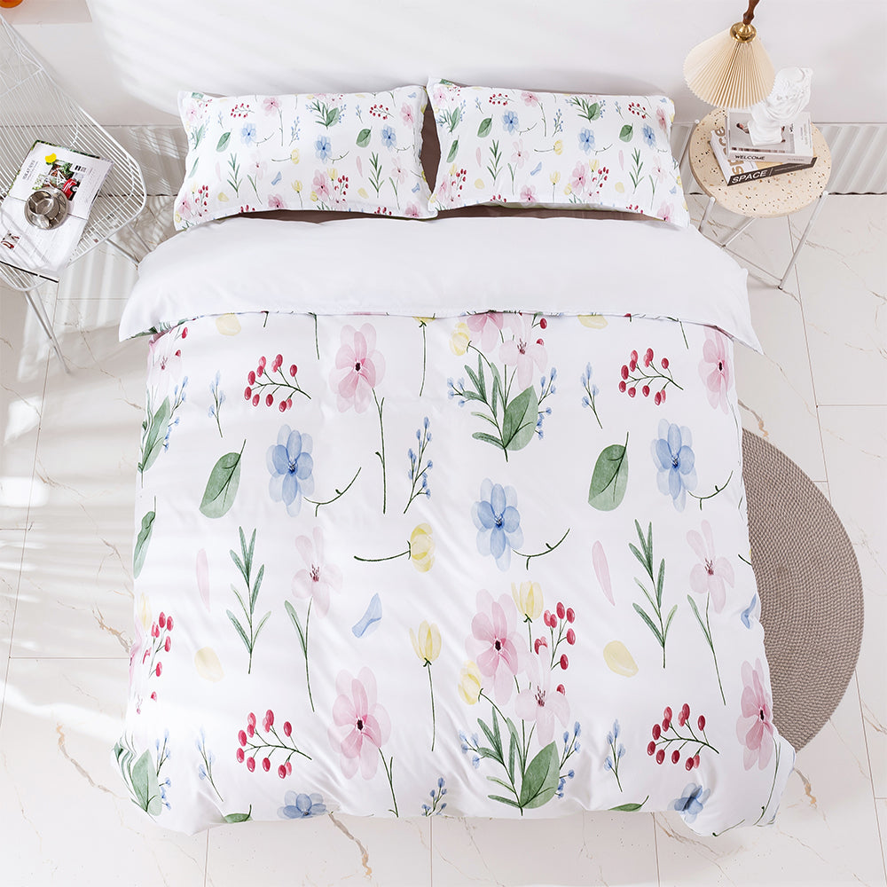 3D Floral Leaves Pattern Quilt Cover Set Bedding Set Duvet Cover Pillowcases 416- Jess Art Decoration