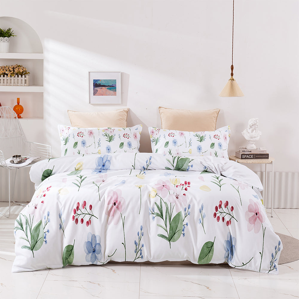 3D Floral Leaves Pattern Quilt Cover Set Bedding Set Duvet Cover Pillowcases 416- Jess Art Decoration