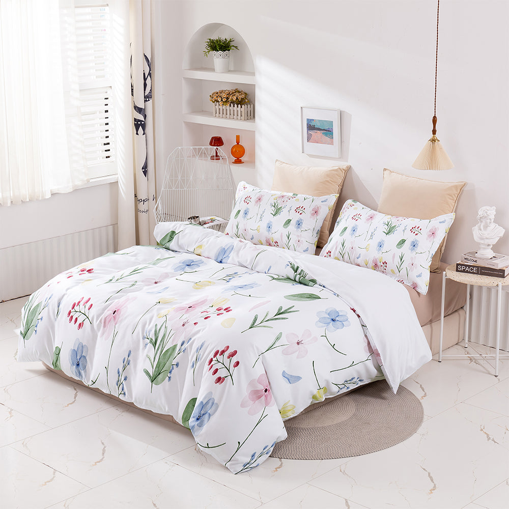 3D Floral Leaves Pattern Quilt Cover Set Bedding Set Duvet Cover Pillowcases 416- Jess Art Decoration